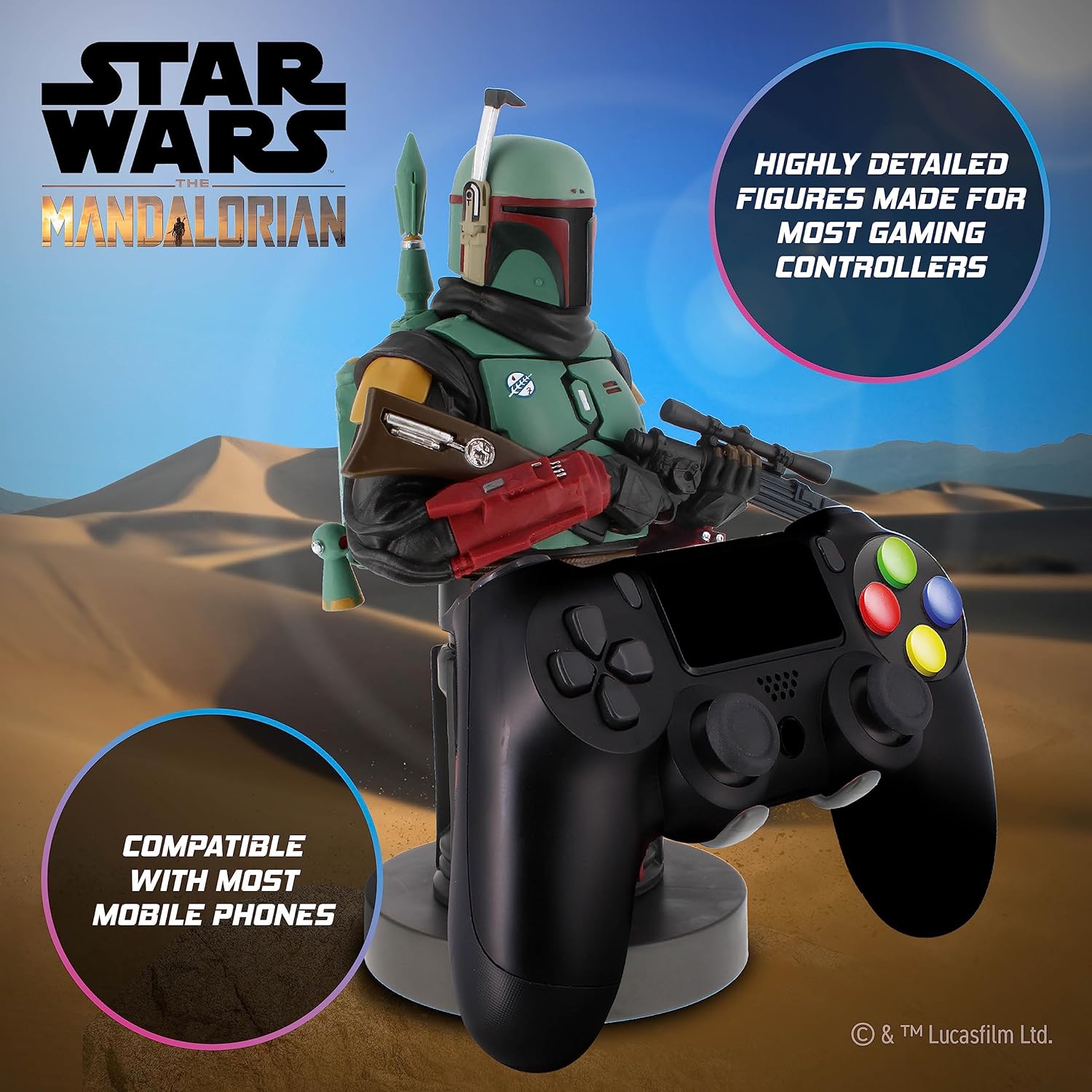 Support Boba Fett The Mandalorian Star Wars avec câble USB, 20 cm – Image 4