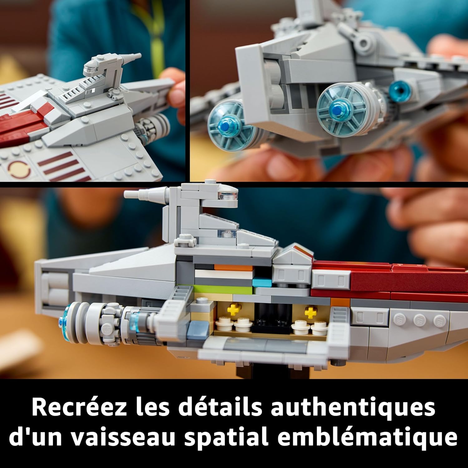 LEGO Star Wars Transport d’assaut de classe Acclamator avec présentoir, L’Attaque des Clones 75404 – Image 4