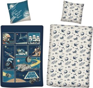 Parure de lit Star Wars réversible 2 pièces 135 x 200 cm avec taie 80 x 80 cm