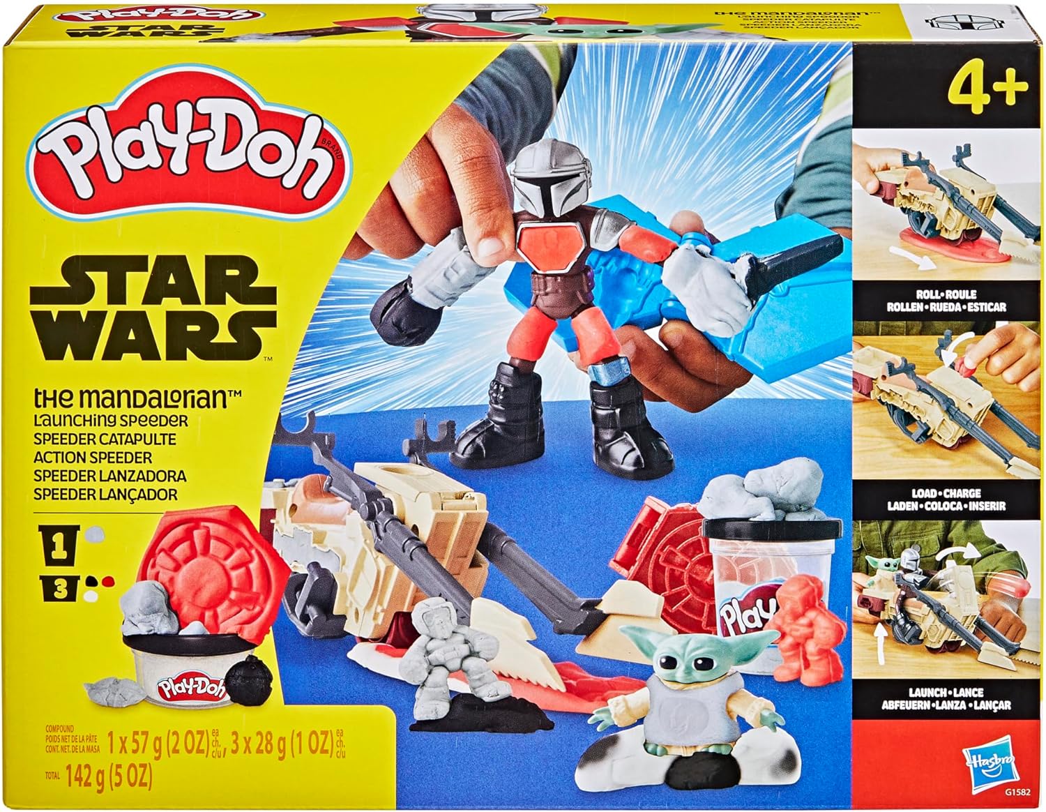 Coffret Play-Doh Star Wars The Mandalorian avec speeder catapulte et 2 figurines – Image 2