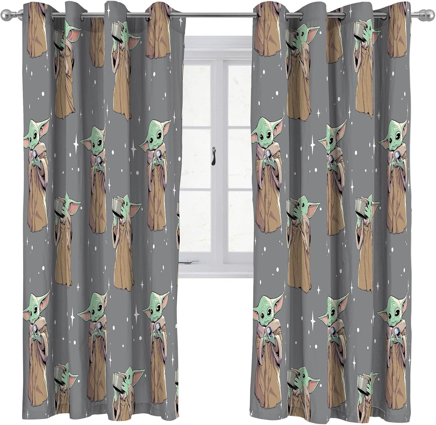 Rideaux Star Wars The Mandalorian Le Gamin Curieux en 100% microfibre