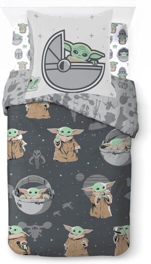 Parure de lit enfant Star Wars Mandalorien en coton 140x200