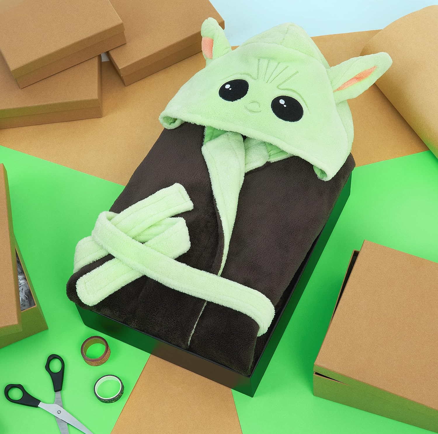 Peignoir enfant The Mandalorian Baby Yoda à capuche en polaire douce – Image 2
