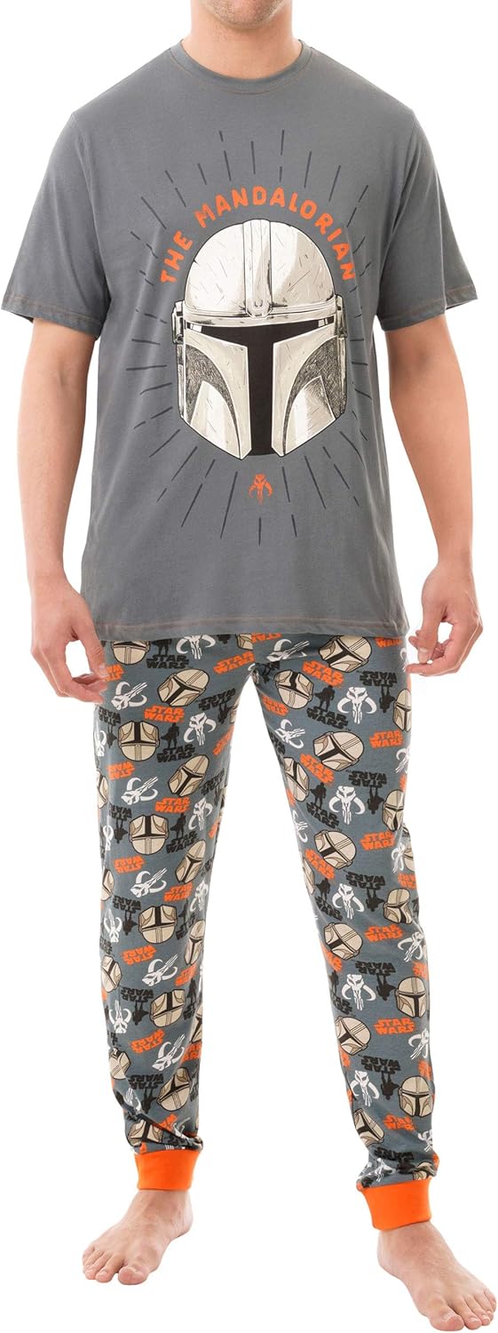 Pyjama homme Star Wars The Mandalorian bleu gris