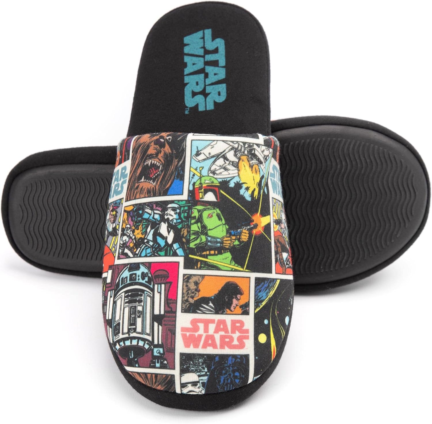 Chaussons slip-on Star Wars bande dessinée adulte, Noir Blanc – Image 5