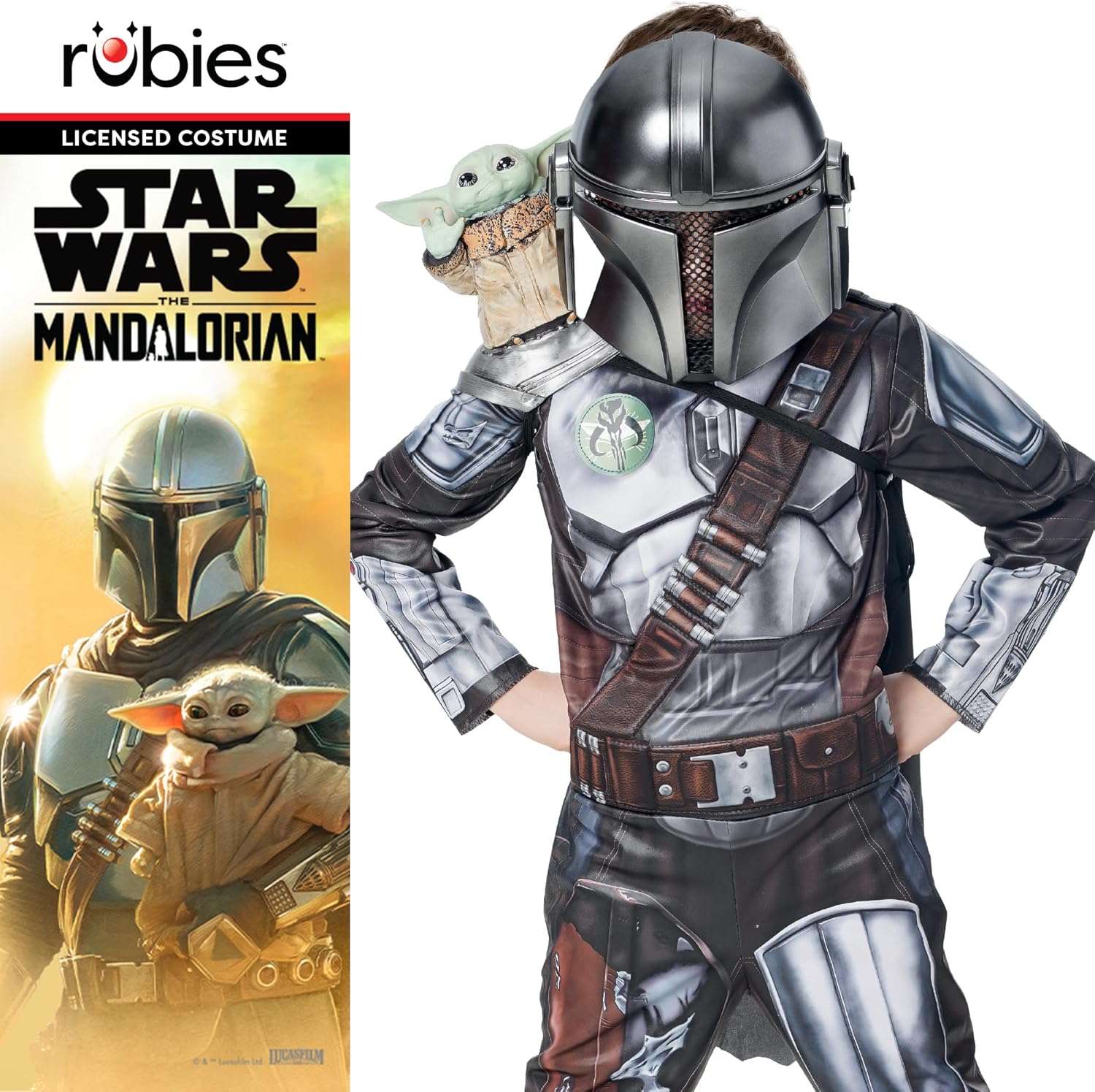 Déguisement enfant Star Wars The Mandalorian avec masque 1/2 – Image 7