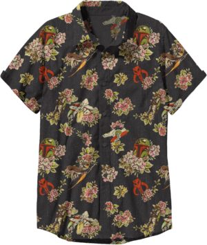 Chemise boutonnée Star Wars Boba Fett motif floral pour homme