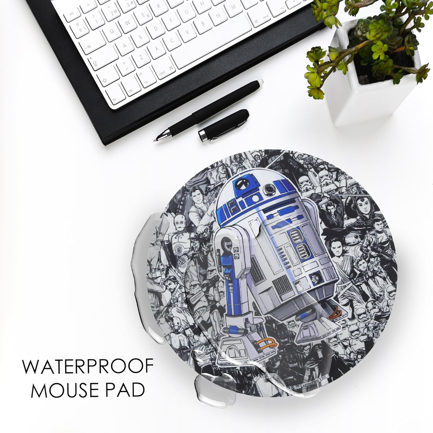 Tapis de souris rond R2D2 Disney Star Wars en fibre extrafine – Image 3