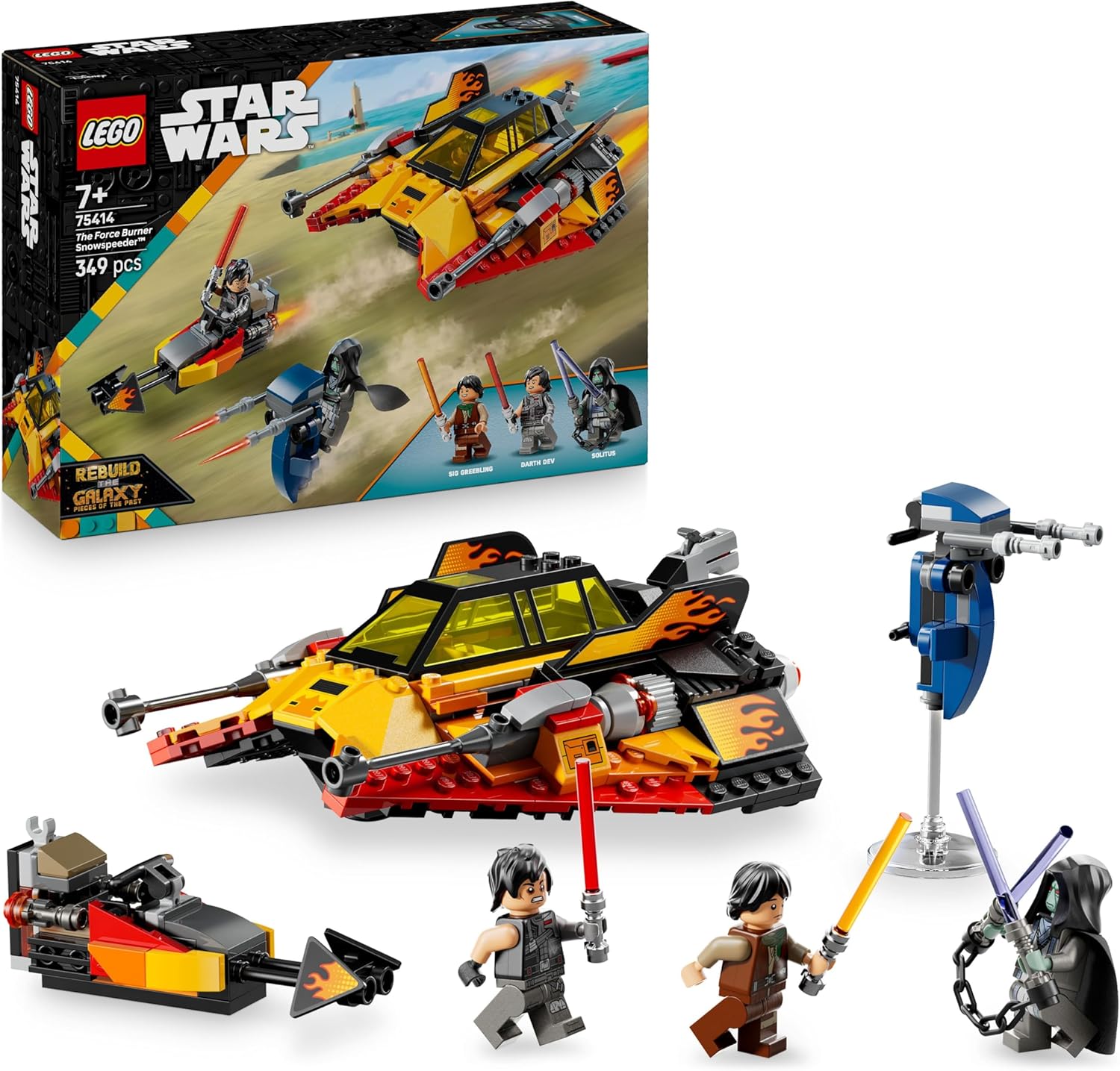 LEGO Star Wars 75414 Le Snowspeeder en flammes avec 3 minifigurines