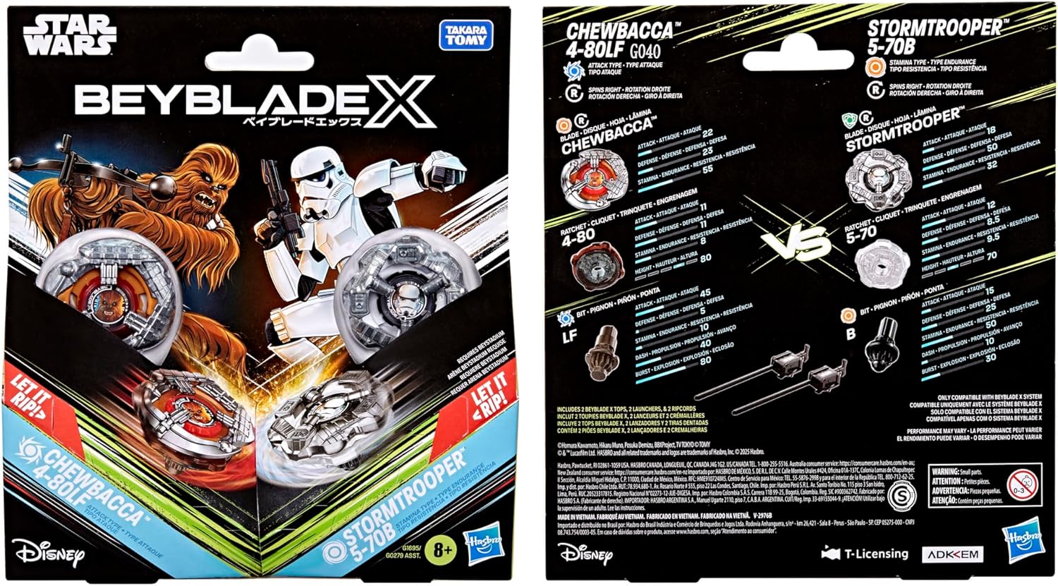 Star Wars x Beyblade X : duel Chewbacca 4-80LF contre Stormtrooper 5-70B – Image 6