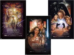 Lot de 3 posters Star Wars Episode I-III Close Up 61 cm x 91,5 cm