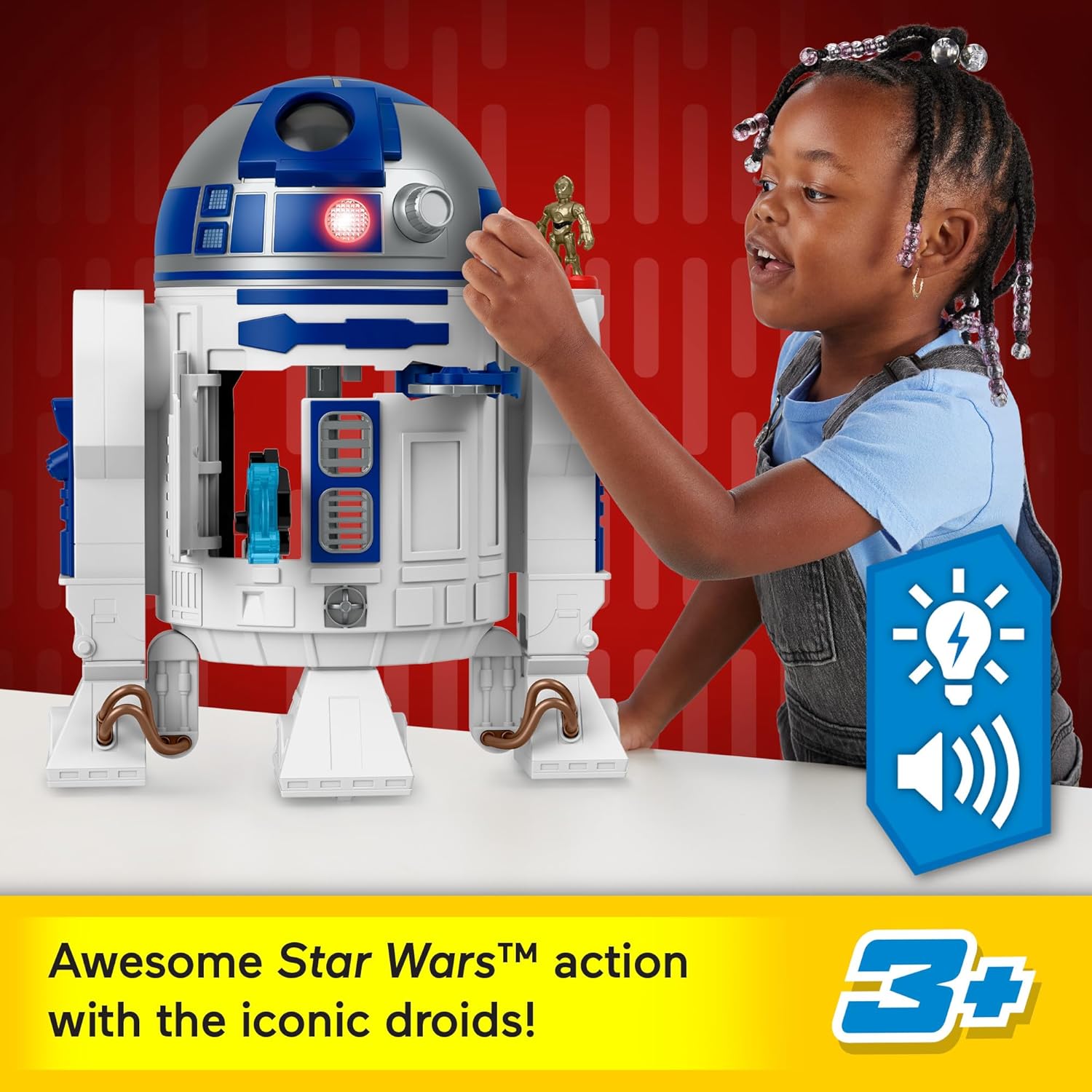 Figurine interactive Star Wars R2-D2 44,5 cm avec clé C-3PO – Image 5