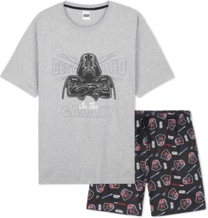 Pyjama court Star Wars homme en coton doux, Baby Yoda et Dark Vador