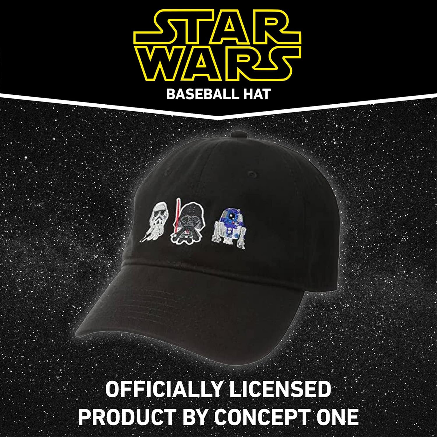 Casquette Star Wars Dad en coton avec Darth Vader, R2-D2 et Stormtrooper – Image 6