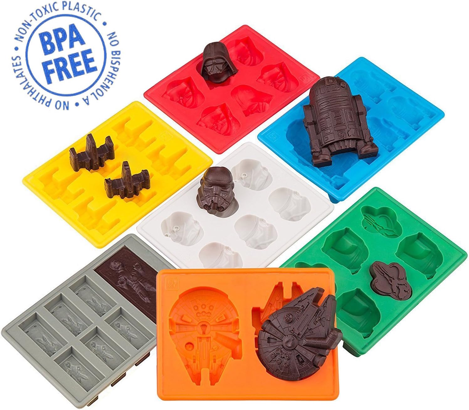 Lot de 7 moules en silicone Star Wars pour glaçons, chocolat et desserts – Image 3