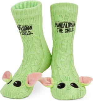 Chausson-chaussette homme The Mandalorian vert, Baby Yoda