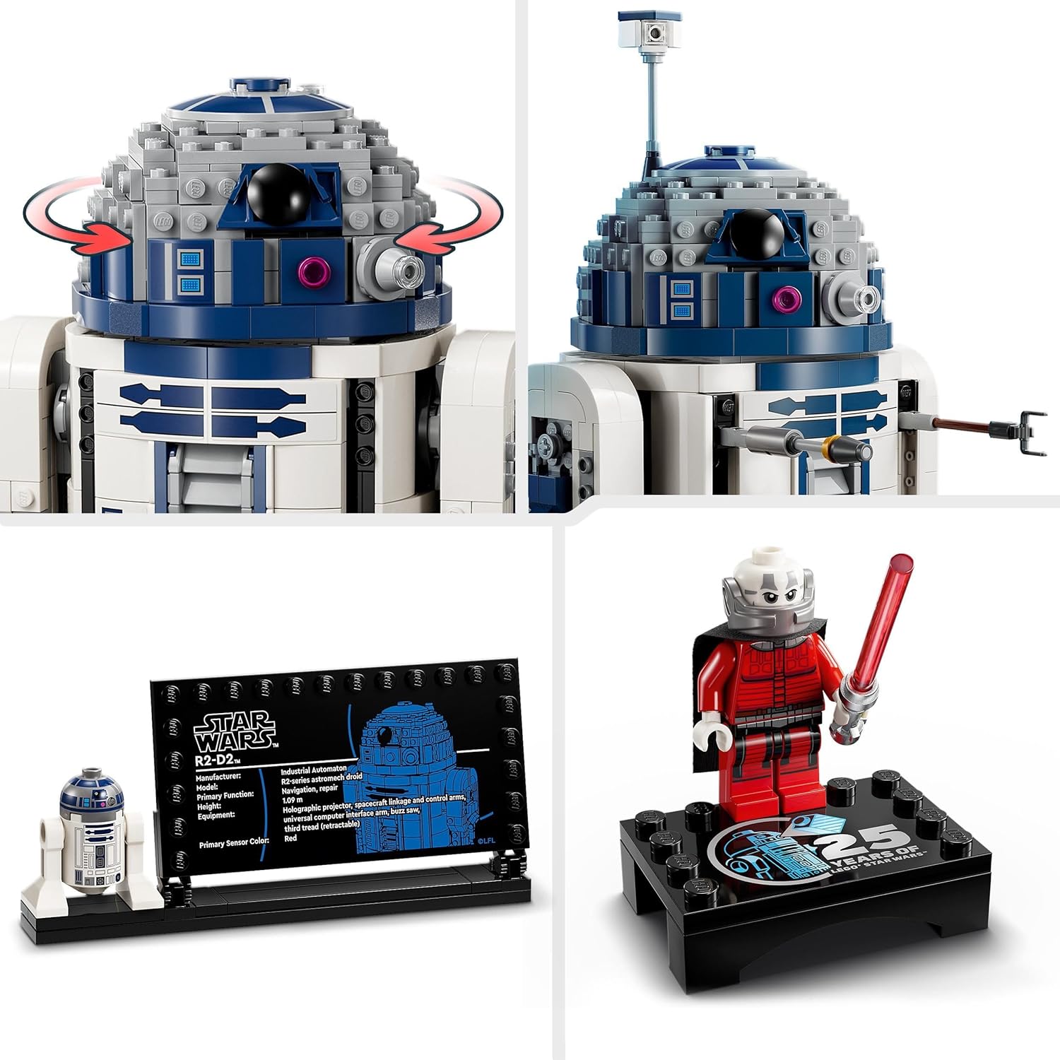 R2-D2 LEGO Star Wars 75379 avec tête rotative et Dark Malak – Image 4
