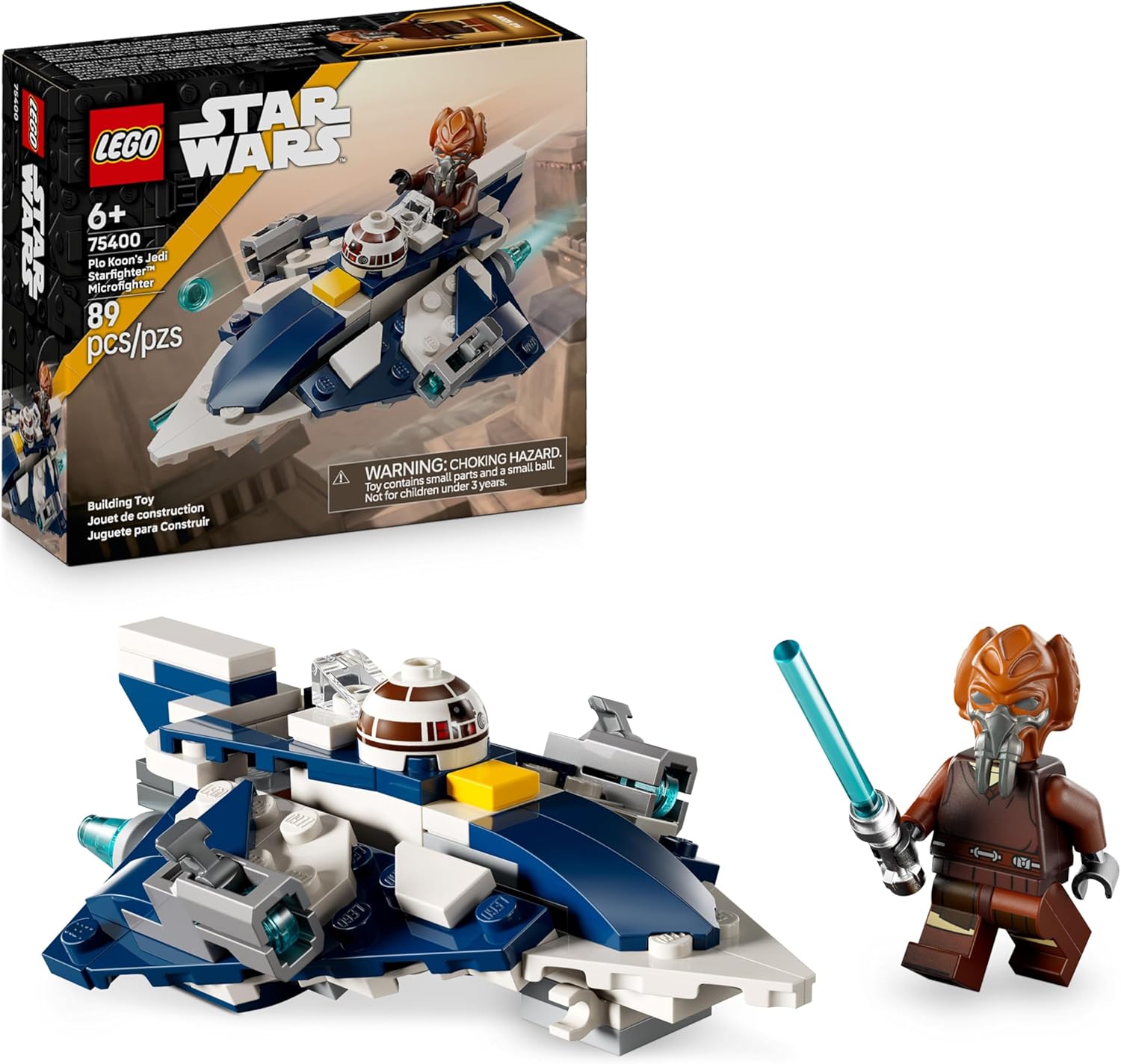 Plo Koon LEGO Star Wars Microfighter 75400 avec 2 fusils à tenons