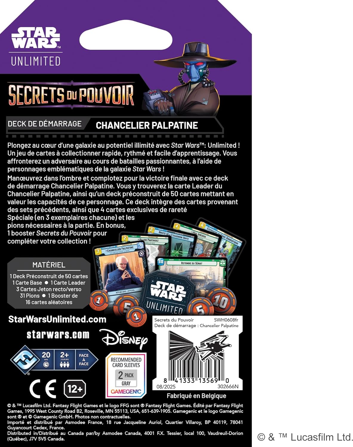 Star Wars Unlimited Secrets du Pouvoir, deck de démarrage Chancelier Palpatine version française – Image 2