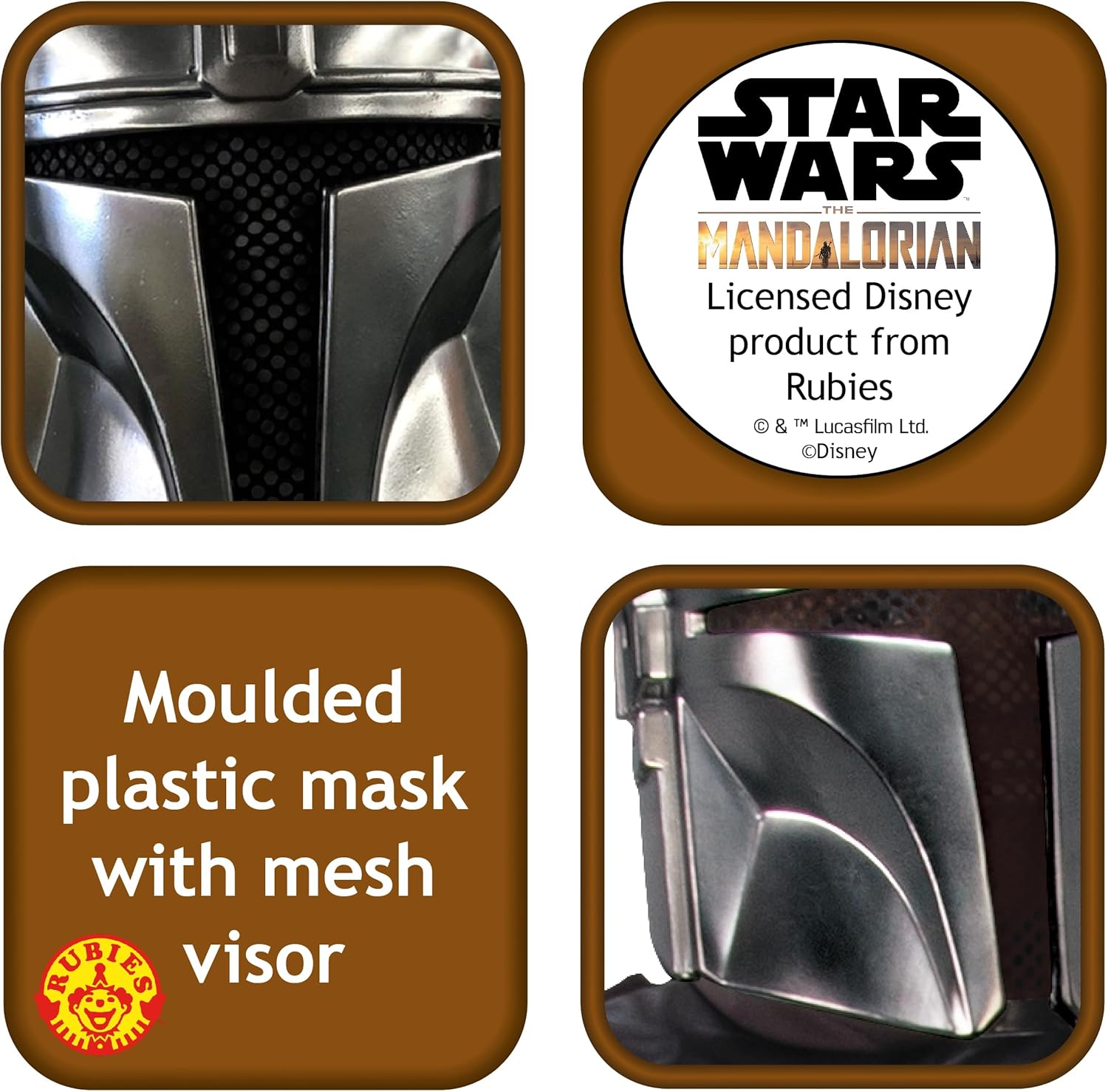 Masque enfant 1/2 visage Beskar Star Wars The Mandalorian – Image 2