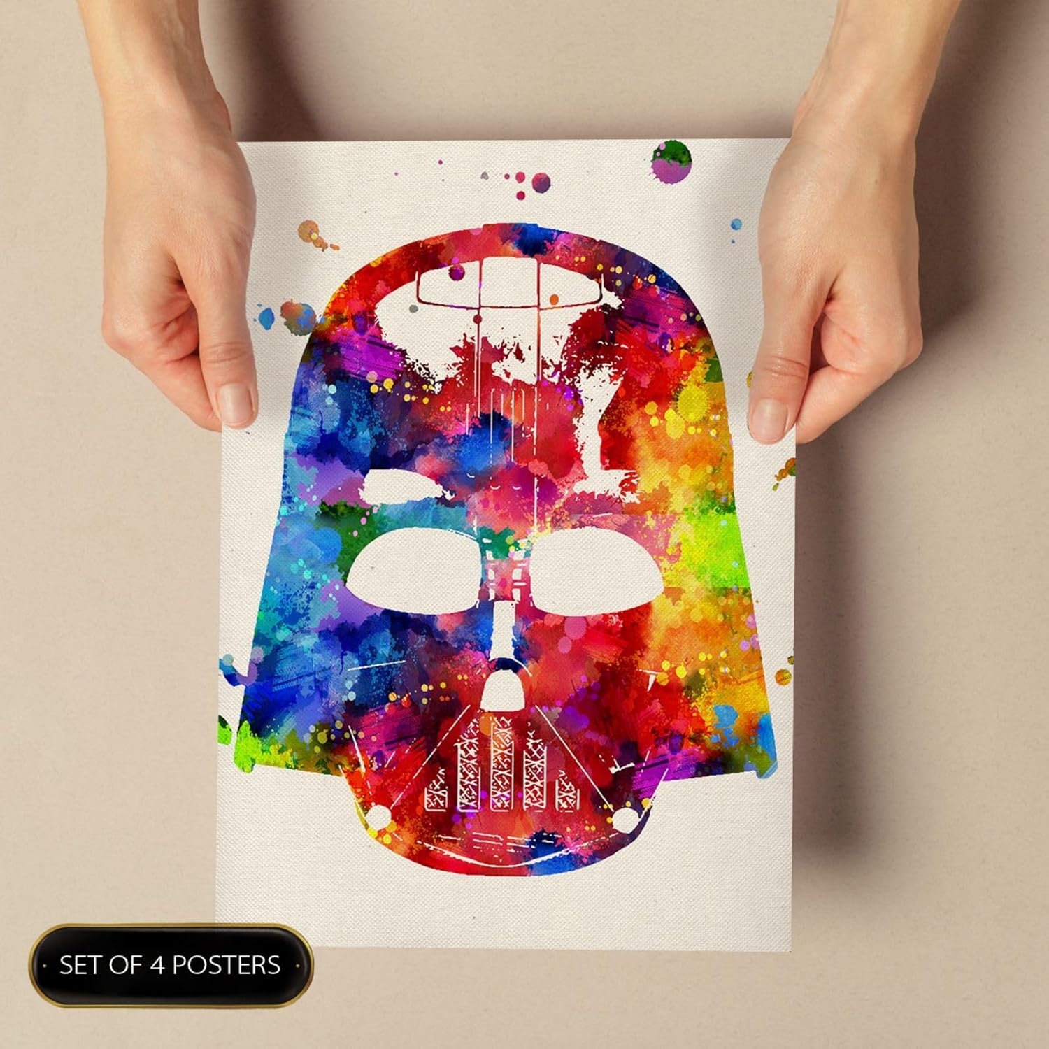Affiches aquarelle Star Wars avec Yoda, R2D2, C3PO et Dark Vador – Image 5