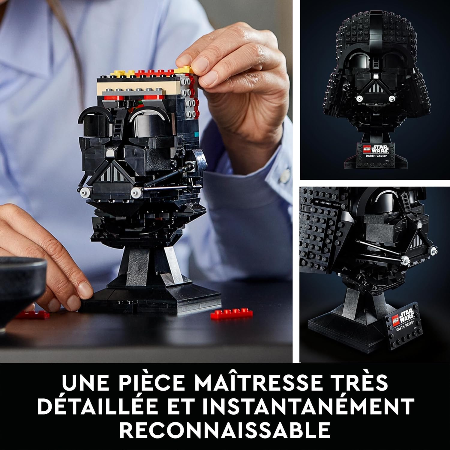Casque Dark Vador LEGO Star Wars en briques avec support 75304 – Image 4