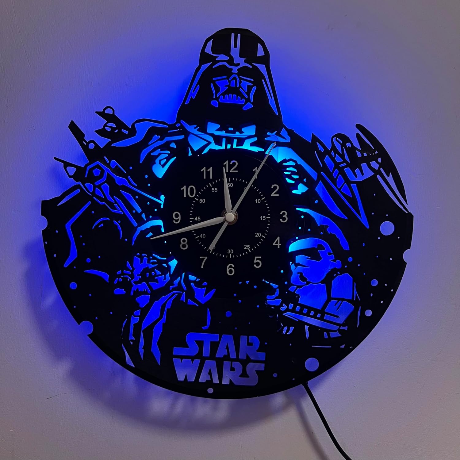 Horloge murale Star Wars en vinyle 30,5 cm LED 7 couleurs – Image 7