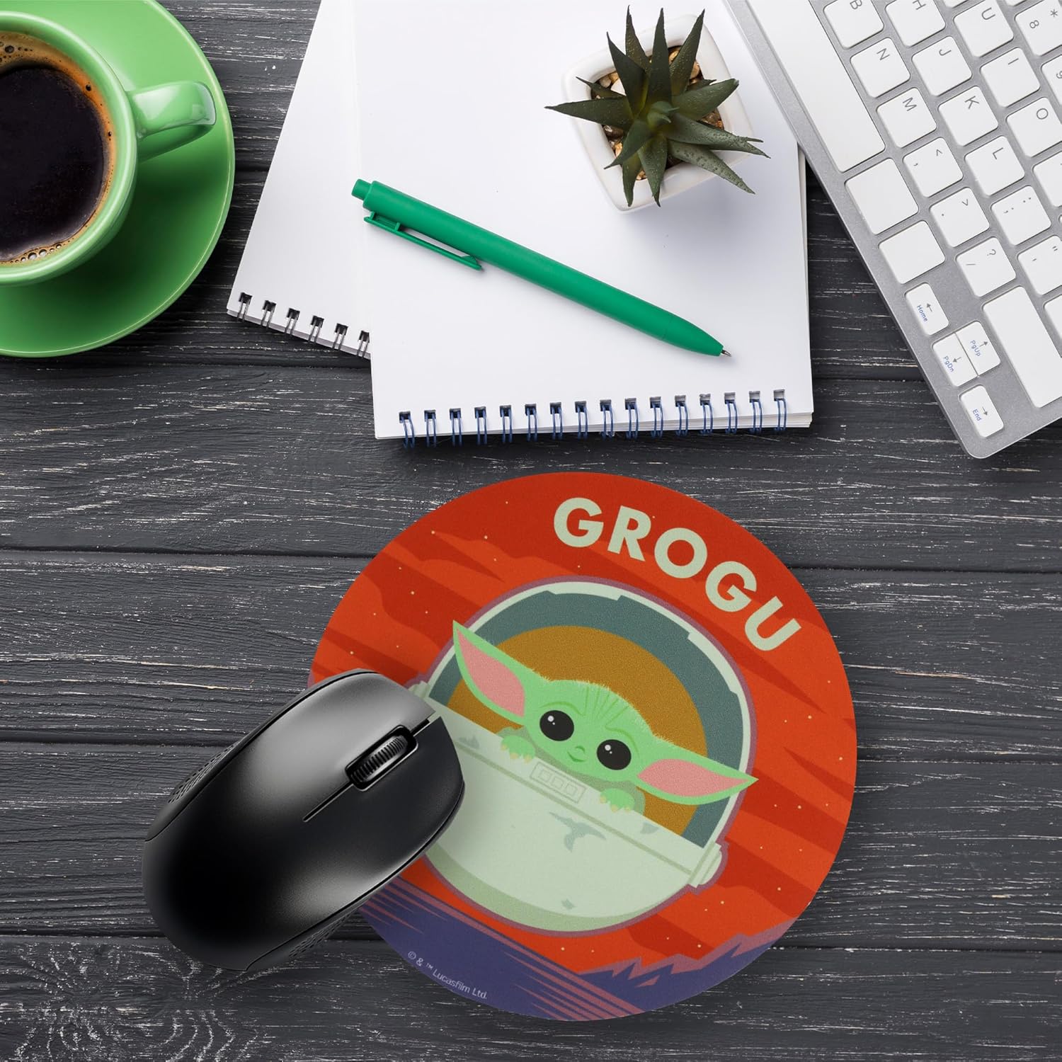 Tapis de souris rond Star Wars Grogu en fibre extrafine – Image 5