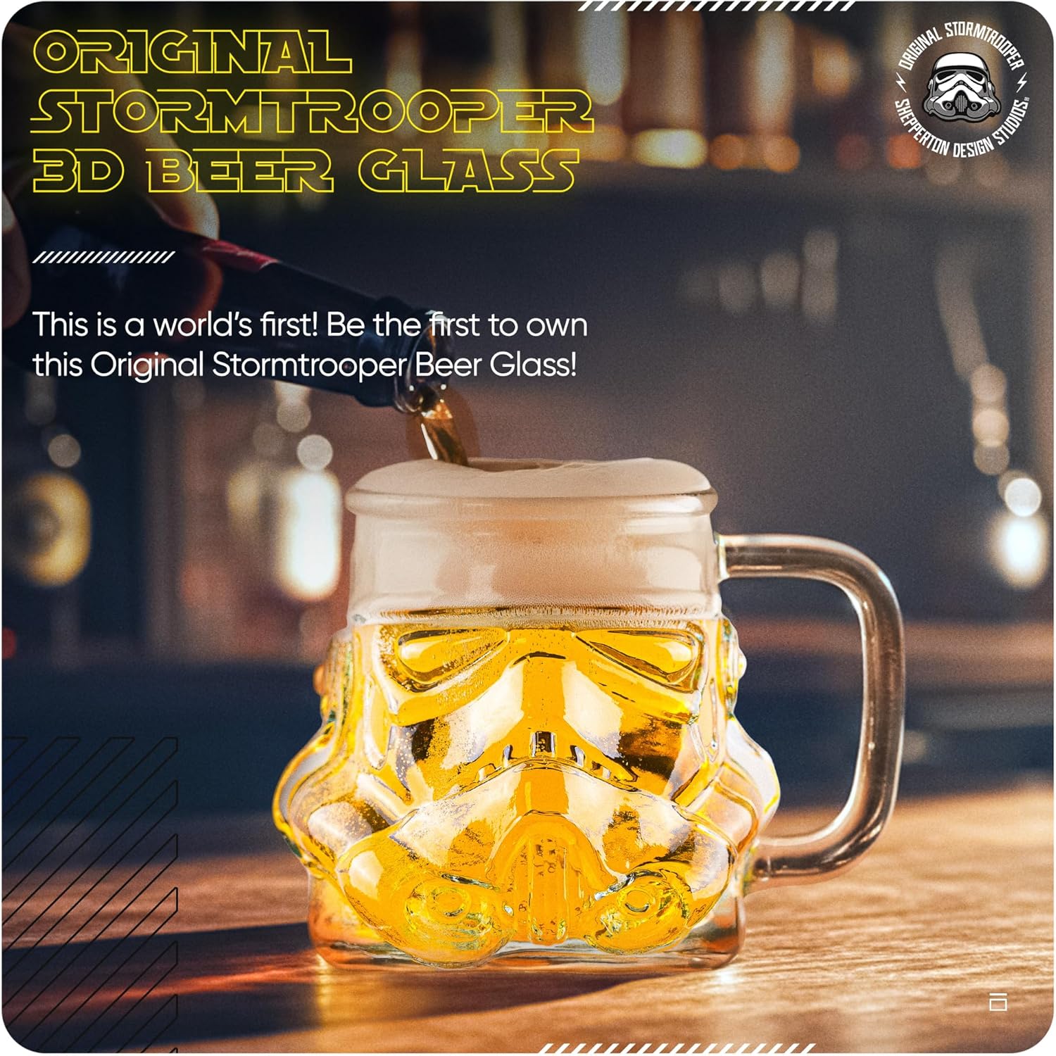 Verre à bière Star Wars Stormtrooper transparent 600 ml – Image 2