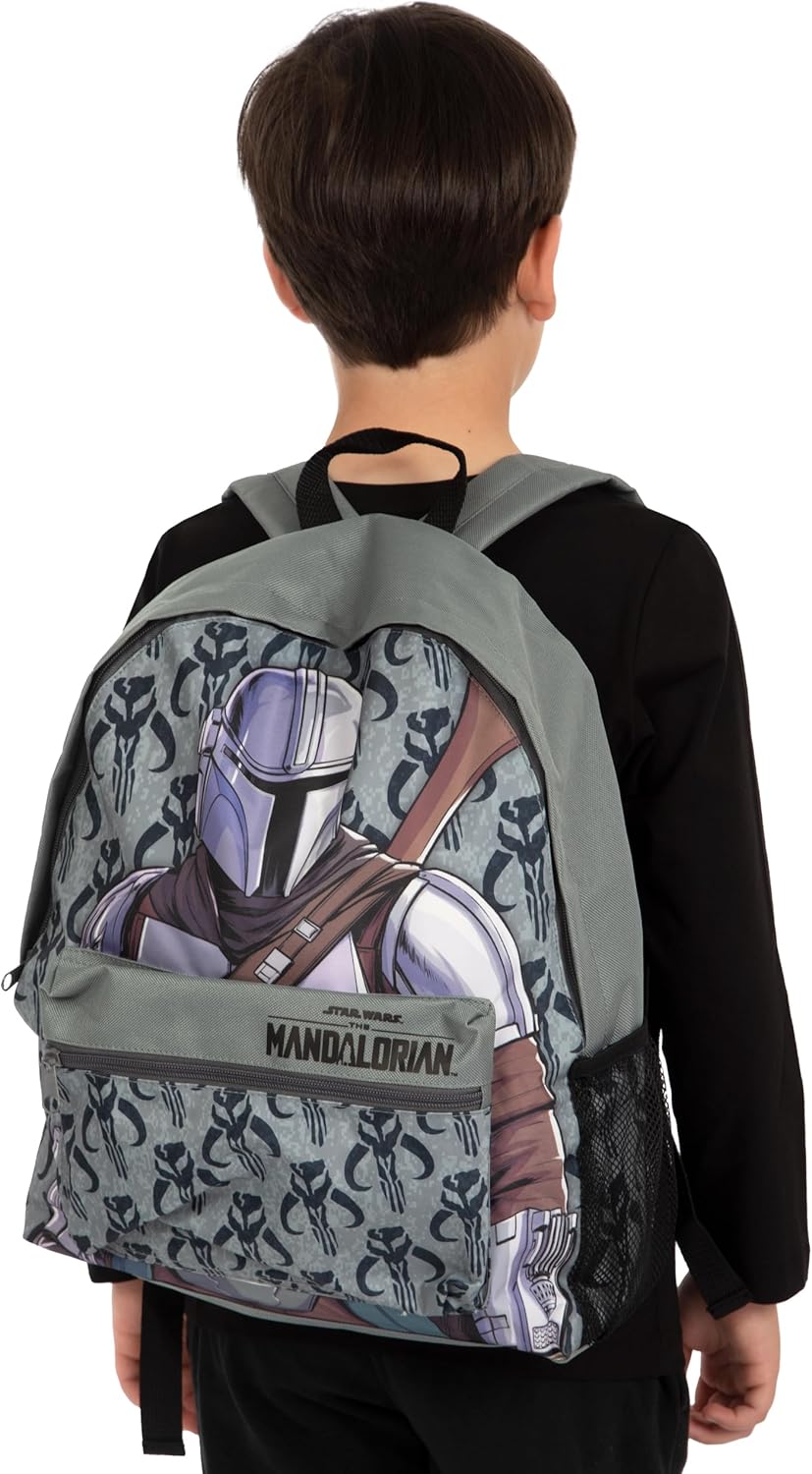 Sac à dos enfant Star Wars Mandalorian gris – Image 2