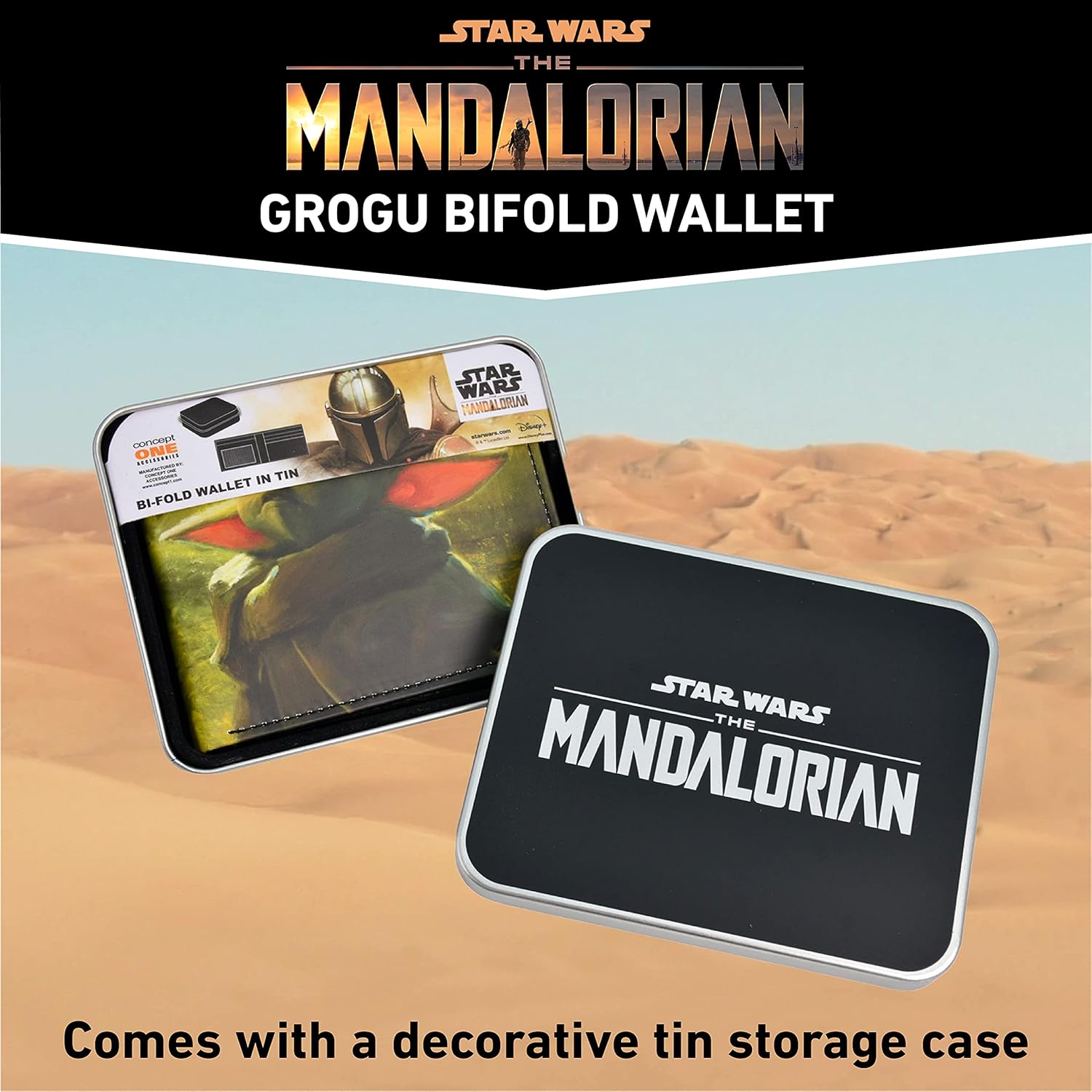 Portefeuille Grogu vert Star Wars The Mandalorian avec étui décoratif en étain – Image 6