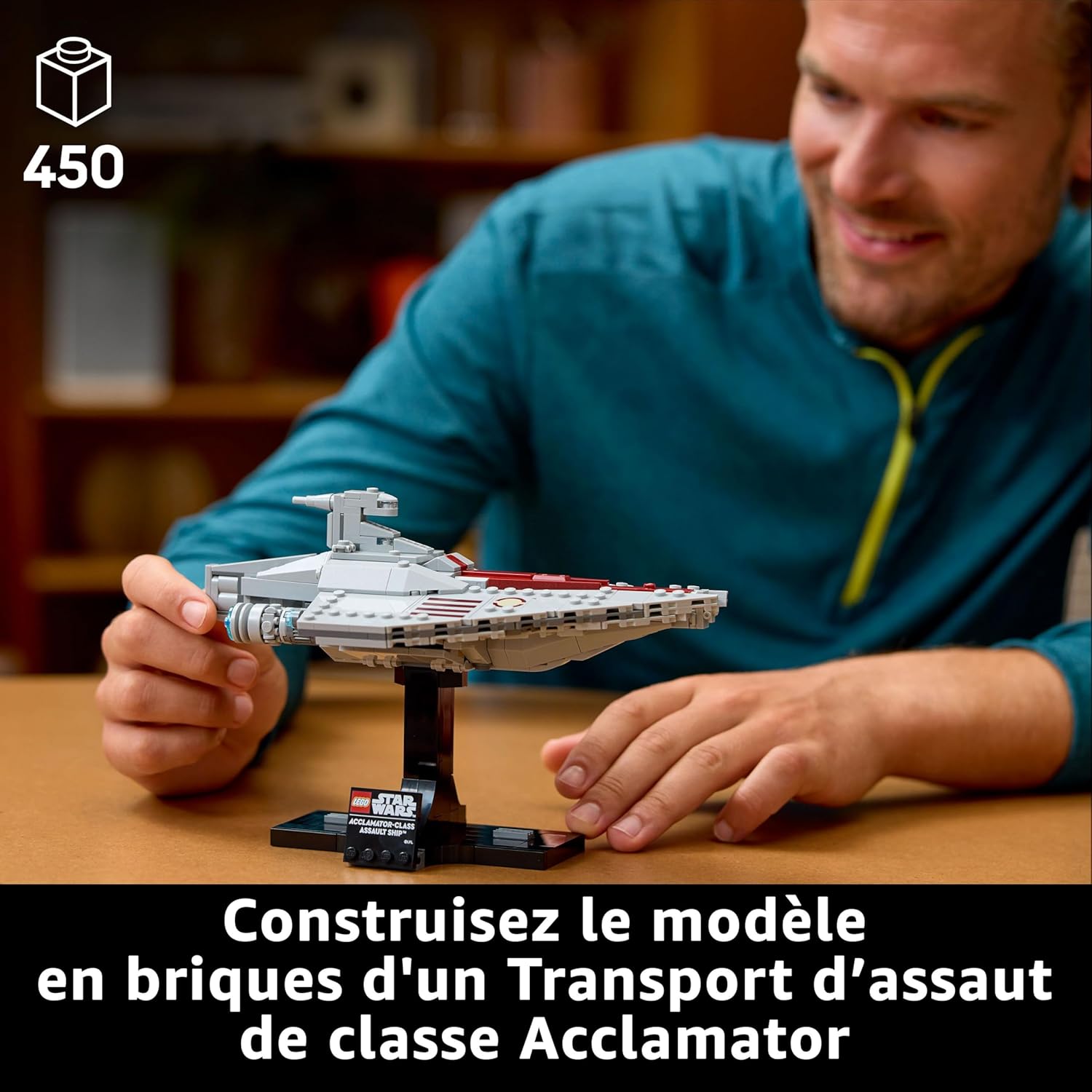 LEGO Star Wars Transport d’assaut de classe Acclamator avec présentoir, L’Attaque des Clones 75404 – Image 2