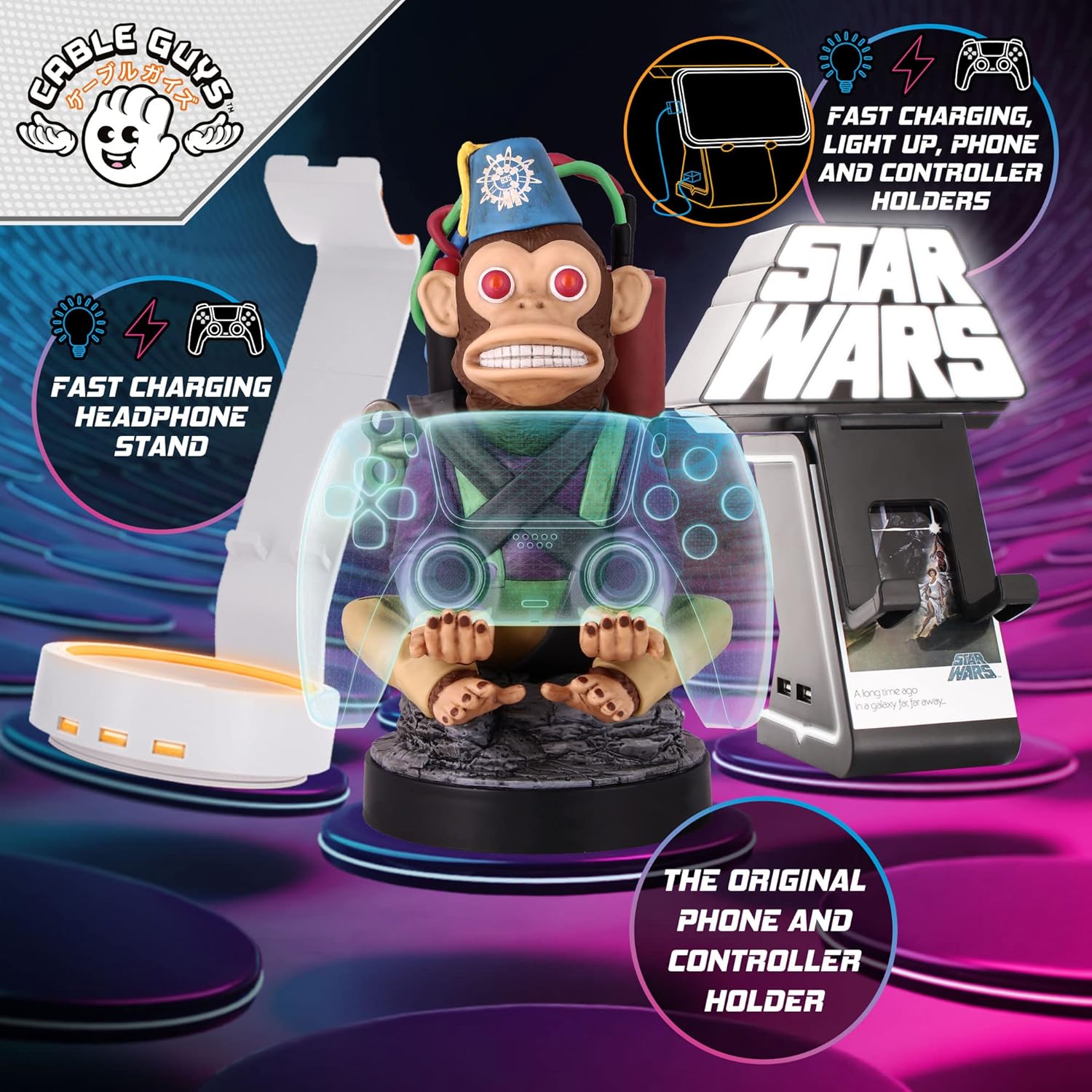 Support Cable Guys Star Wars Boba Fett Le Livre de Boba Fett avec câble USB, 20 cm – Image 4