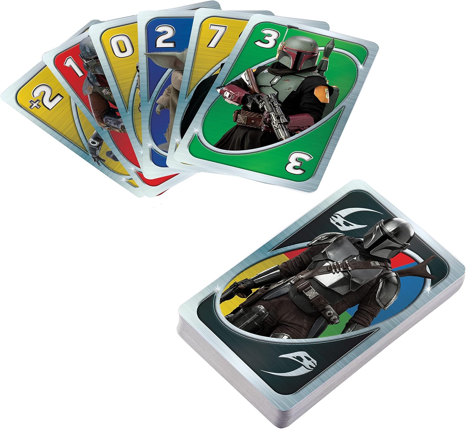 Jeu de cartes UNO Star Wars The Mandalorian avec boîte métal HJR23 – Image 3