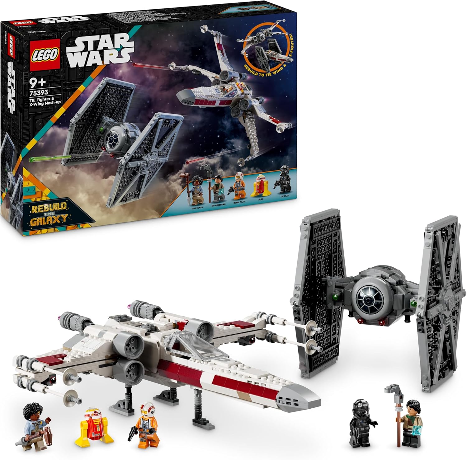 LEGO Star Wars 75393, 2 vaisseaux à combiner avec 4 minifigurines