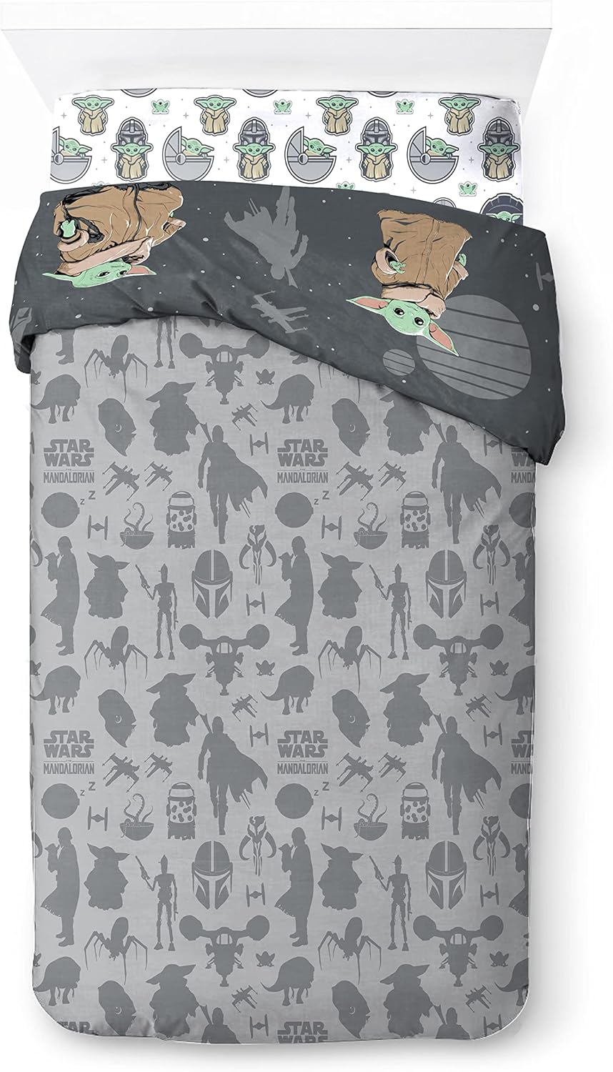 Parure de lit enfant Star Wars Mandalorien en coton 140x200 – Image 3