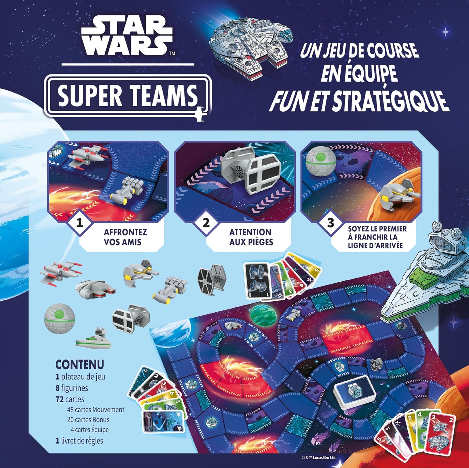 Star Wars Super Teams, jeu de cartes avec figurines 2 à 4 joueurs – Image 3