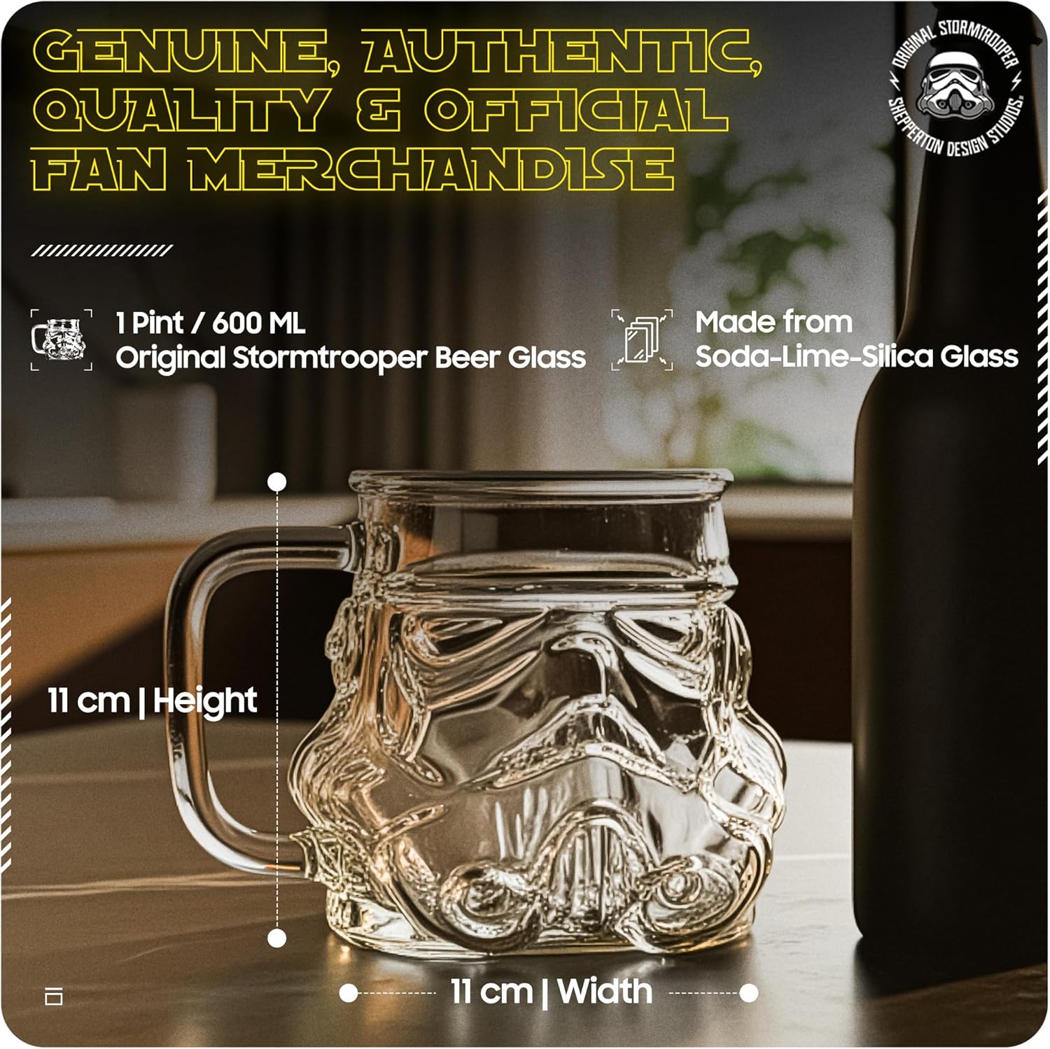 Verre à bière Star Wars Stormtrooper transparent 600 ml – Image 6