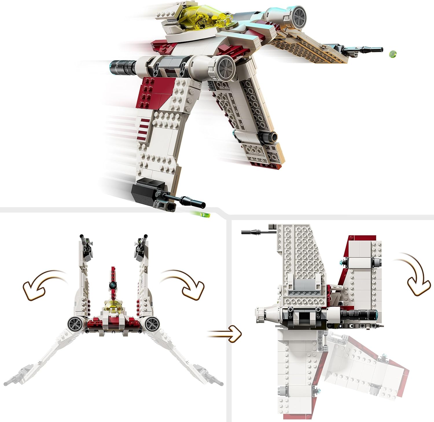 Chasseur V-19 Torrent LEGO Star Wars The Clone Wars avec Obi-Wan Kenobi et Asajj Ventress – Image 3