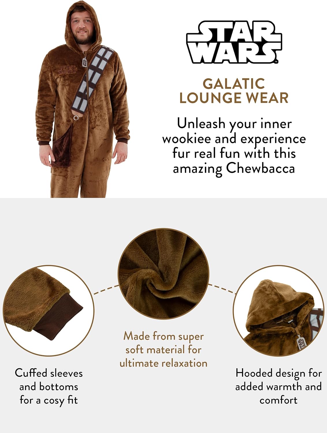 Kigurumi Star Wars Chewbacca pour homme, grenouillère adulte – Image 4
