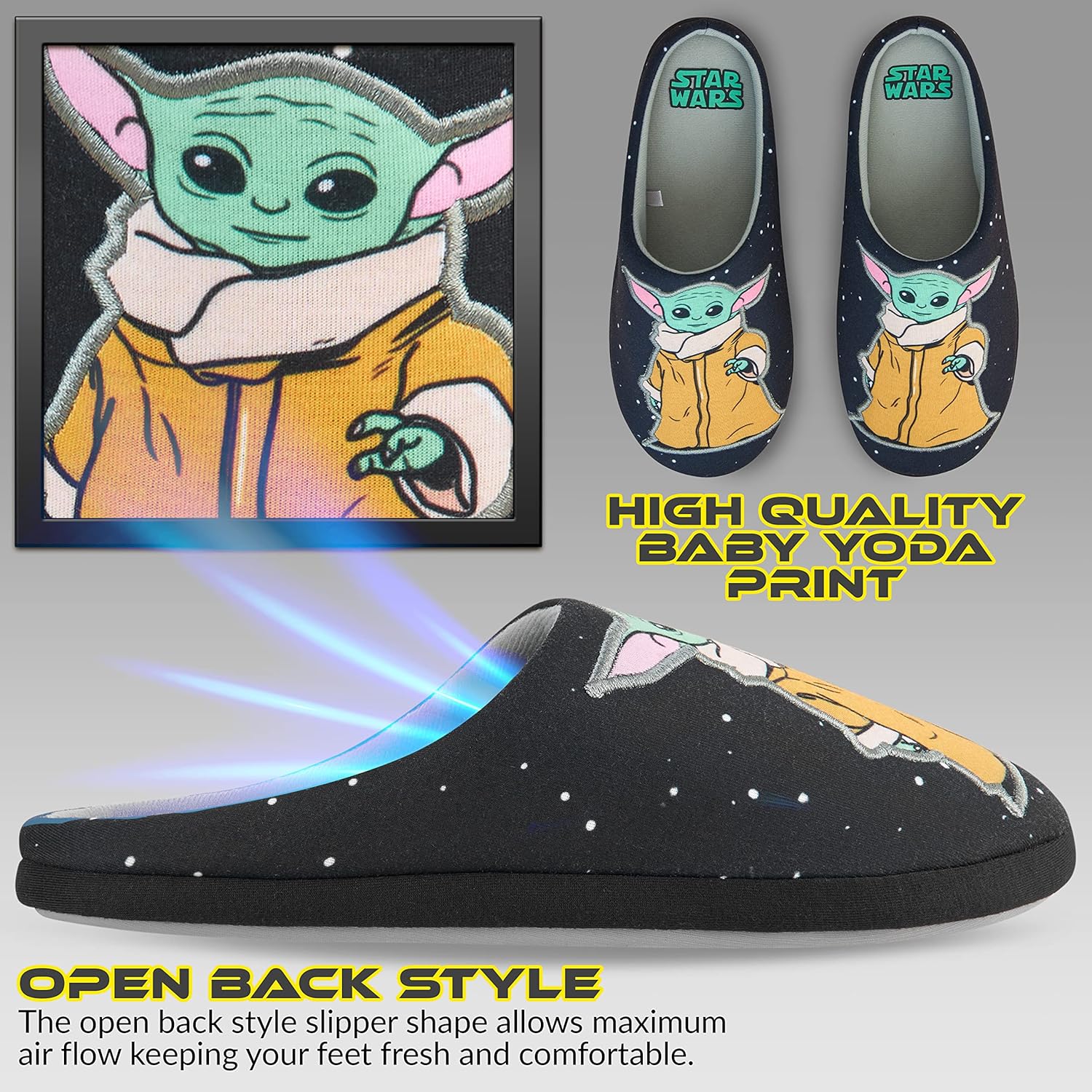 Chaussons mules homme Disney Star Wars Baby Yoda avec semelle en caoutchouc – Image 4