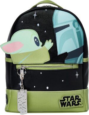 Sac à dos Star Wars noir Grogu et le Mandalorien, taille unique