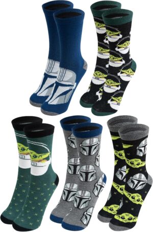 Chaussettes Star Wars The Mandalorian lot de 5 avec Grogu et Stormtrooper 40-45