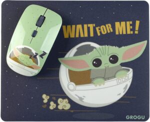 Pack 2 en 1 souris sans fil et tapis Grogu The Mandalorian Star Wars