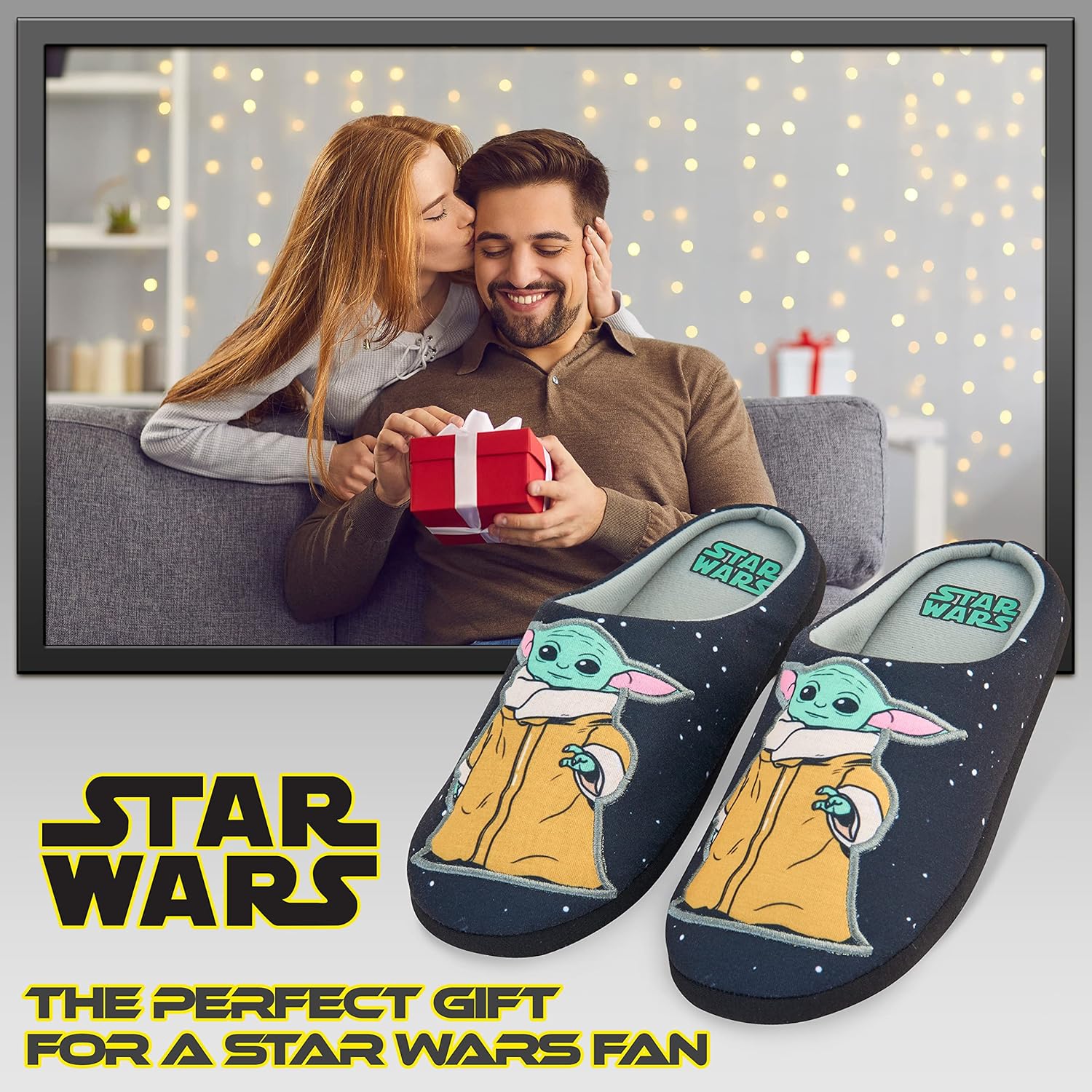 Chaussons mules homme Disney Star Wars Baby Yoda avec semelle en caoutchouc – Image 2