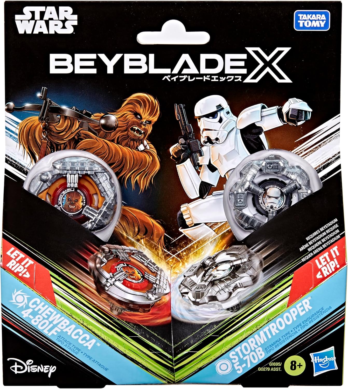 Star Wars x Beyblade X : duel Chewbacca 4-80LF contre Stormtrooper 5-70B – Image 3