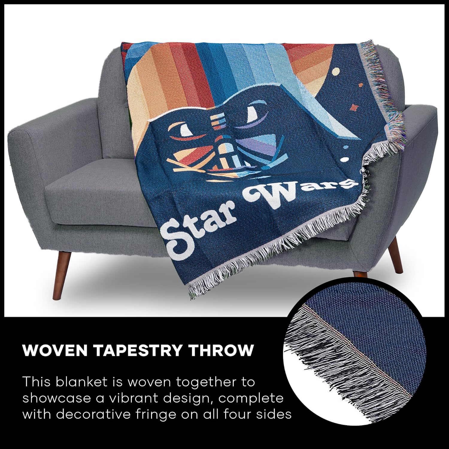 Plaid tissé Star Wars Disney Dark Vador Moonrise multicolore 121,9 x 152,4 cm – Image 8