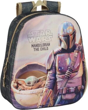 Sac à dos enfant Star Wars The Mandalorian M890A noir / beige