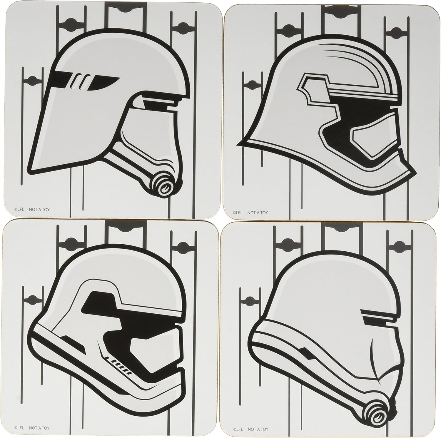 Lot de 4 sous-verres Star Wars TFA Stormtrooper en bois et liège