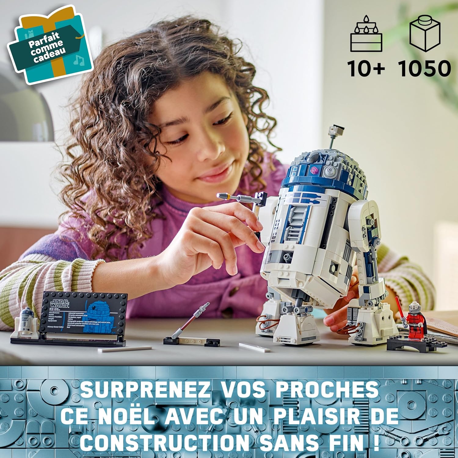 R2-D2 LEGO Star Wars 75379 avec tête rotative et Dark Malak – Image 2